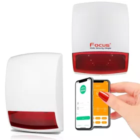 Sirène d'Extérieure MD-327RF à piles avec flash et sans fil | Modulation FSK