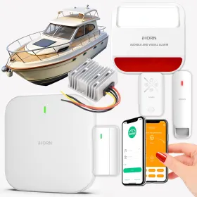Alarme Bateau sans-fil avec carte SIM 4G Surveillance à distance avec Protection 12V