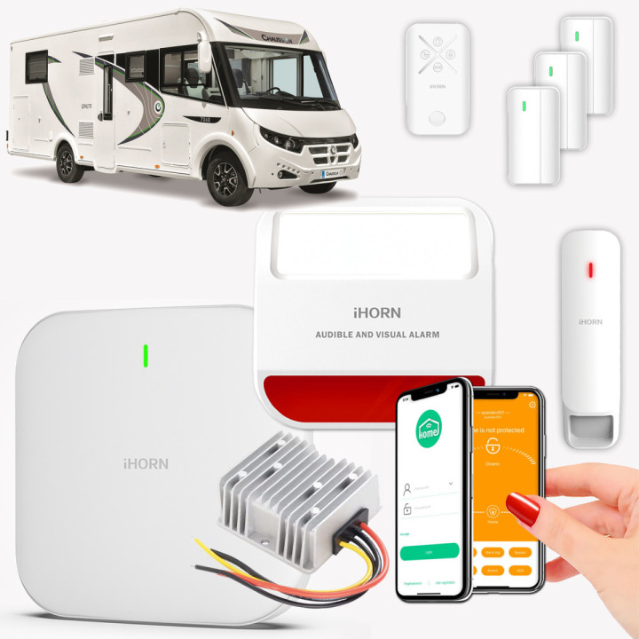 Alarme Camping-Car facile a installer 4G avec protection 12V pour véhicules aménagés