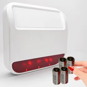 Sirène Extérieure LH-106FK pour l'Alarme Connectée LHD-8100 à piles avec flash et sans fil | Modulation FSK